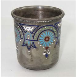 Antique Silver Russian Enamel Cup From 1910