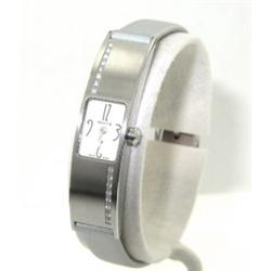 Milus Stainless Steel Diamond Leather Strap Watch