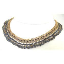 14K Yellow Gold, Sapphire  Necklace.