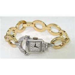 Hamilton Platinum/ 14K Yellow Gold Diamond Watch