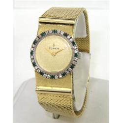Corum 18K Yellow Gold Diamond & Emerald Watch