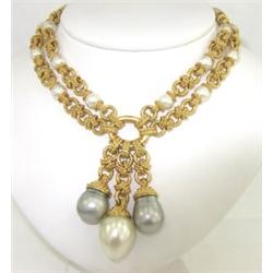 Salavetti 18K Yellow Gold Pearl Necklace