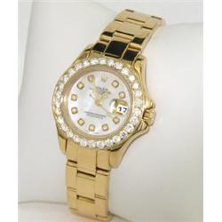 Rolex 18K Yellow Gold Diamond DateJust Watch