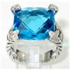 Image 1 : David Yurman Silver, Blue Topaz & Diamond Ring