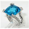 Image 4 : David Yurman Silver, Blue Topaz & Diamond Ring