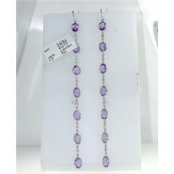 Laura Munder 18K White Gold Amethyst & Diamond Earrings