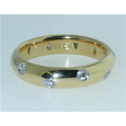 Tiffany & Co 18K Yellow Gold & Platinum Diamond Ring.