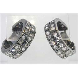 18K Black Gold Diamond Earrings.