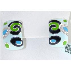 Roberto Coin 18K White Gold, Enamel & Diamond Earrings