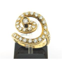 Asprey 18K Yellow Gold, Diamond Ring.