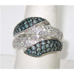 Salavetti 18k White Gold Multi-colored Diamond Ring