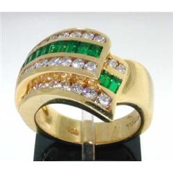 Krypell 18K Gold Emerald & Diamond Ring