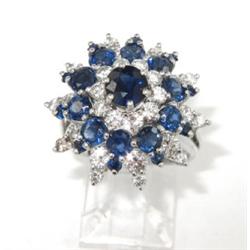 Platinum Sapphire & Diamond Ring