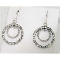 David Yurman Silver Diamond Earrings