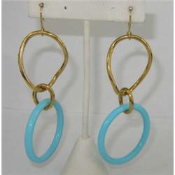Faraone Mennella 18K Yellow Gold Turquoise Earrings