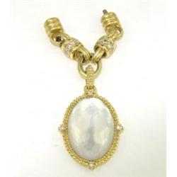 Judith Ripka 18K Gold Diamond & Mother Of Pearl Pendant