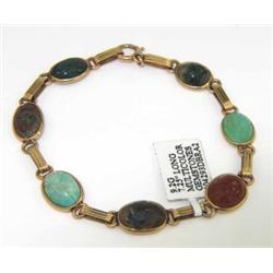 10K Yellow Gold  Multi-colored Stones Bracelets.