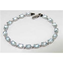 14K White Gold Aquamarine Bracelets