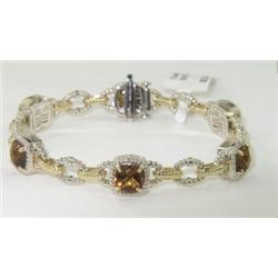 Charles Krypell 14K  Gold/Silver Citrine Bracelet