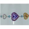 Image 2 : 14K White Gold Multi-Color Stone Diamond Bracelet