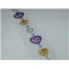 Image 4 : 14K White Gold Multi-Color Stone Diamond Bracelet