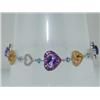 Image 5 : 14K White Gold Multi-Color Stone Diamond Bracelet