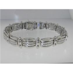 14K White Gold Bugette Diamond Bracelets