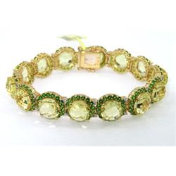 Salavetti 18K Gold Multi-Color Stone & Diamond Bracelet