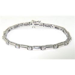 14K White Gold Diamond Bracelet