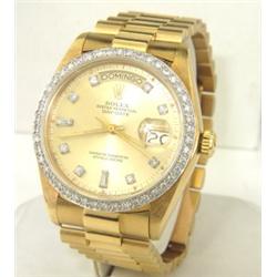 Rolex 18K Yellow Gold Diamond President Watch