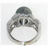 Image 4 : 14K White Gold Diamond & Pearl Ring