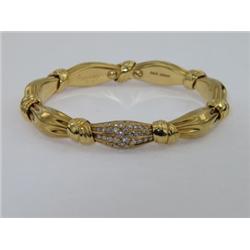 Asprey 18K Yellow Gold, Diamond Bangle