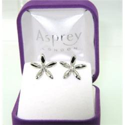 Asprey 18K White Gold, Diamond Earrings