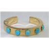 Image 1 : Faraone Mennella 18K Yellow Gold Turquoise Bangle