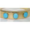 Image 2 : Faraone Mennella 18K Yellow Gold Turquoise Bangle