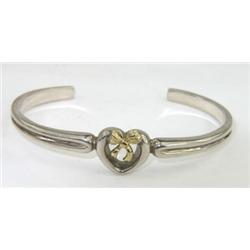 Tiffany & Co Silver / 18K Yellow Gold Bangle