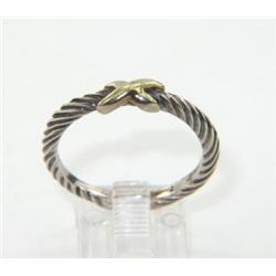 David Yurman Silver & 14K Yellow Gold Ring.