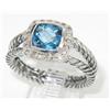 Image 1 : David Yurman Silver Blue Topaz & Diamond Ring