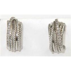 David Yurman Silver Diamond Earrings