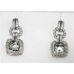 David Yurman Silver, Prasiolite & Diamond Earrings