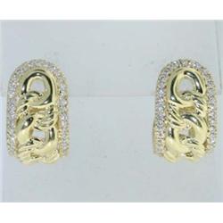 David Yurman 18K Yellow Gold Diamond Earrings