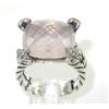 Image 1 : David Yurman Silver Pink Quartz & Diamond Ring.