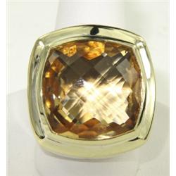 David Yurman Silver/18K Gold Citrine Ring.