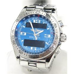 Breitling Stainless Steel Digital Mens Watch