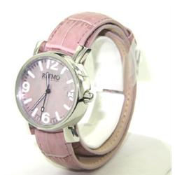 Ritmo Stainless Steel Pink Leather Strap Watch