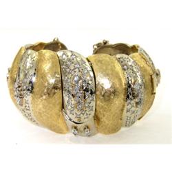 Bulova 14K White/Yellow Gold Diamond Watch