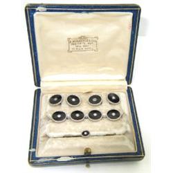 14K 2-Tone Gold Onyx & Pearl Cufflinks Set