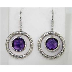 Charles Krypell Silver Amethyst Earrings