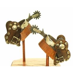 Unmarked Crockett mustache pattern spurs