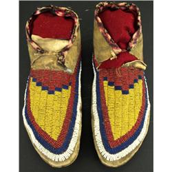 C. 1870-1890 Assiniboine Beaded Moccasins